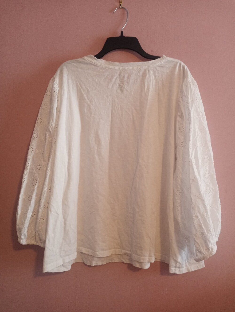 St. John's Bay White Eyelet Long-Sleeve Top - Picture 3 of 3